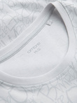 Men's cotton t-shirt with letter print and pocket - white-gray V3 OM-TSFP-0188
