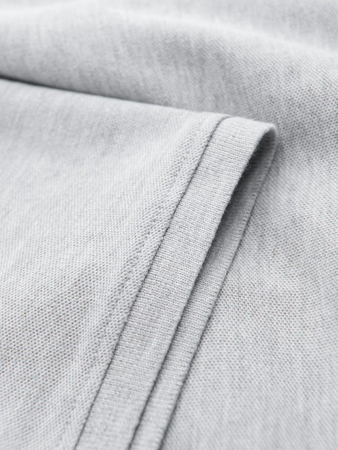 Tricou polo BASIC tricot piqué pentru bărbați, o singură culoare - gri V20 OM-POBS-0100