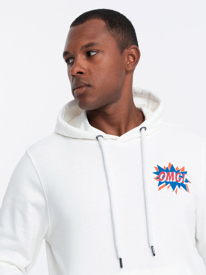 Men's hooded sweatshirt - ecru B1357