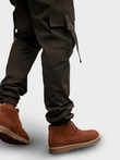 Pánské kalhoty STRAIGHT LEG cargo s pruhovanými kapsami - grafitová V3 OM-PACG-0197