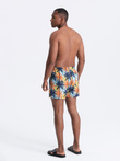 Men's swimming trunks in palm trees - blue and orange V24 OM-SRBS-0125