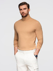 Men's plain turtleneck longsleeve - light brown V5 OM-LSCL-0130