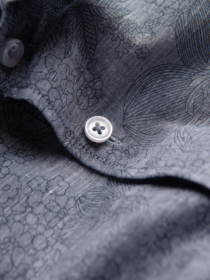 Cămașă bărbătească clasică din flanelă de bumbac cu carouri - gri V3 OM-SHCS-0157