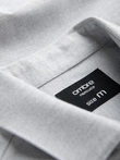 Cămașă bărbătească REGULAR FIT cu buzunar - gri deschis melange V2 OM-SHCS-0148
