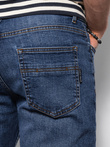 Men's denim pants with REGULAR FIT rubbing - dark blue V4 OM-PADP-0102