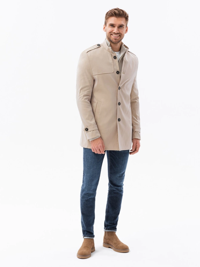 Men's mid-season coat - beige C269
