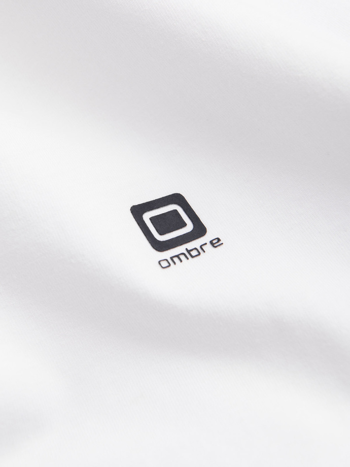 Men's signature elastane longsleeve with round neckline - white V1 OM-LSCL-0102