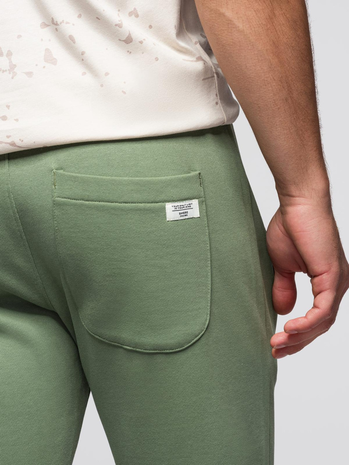 Pantaloni de trening pentru bărbați cu picior fără căptușeală - verde V3 OM-PABS-0206