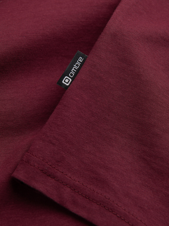 Men's unprinted longsleeve with a crew neckline - maroon V8 OM-LSBL-0108