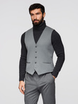 Elegant bărbați SLIM FIT herringbone waistcoat - gri V1 OM-BLZV-0143