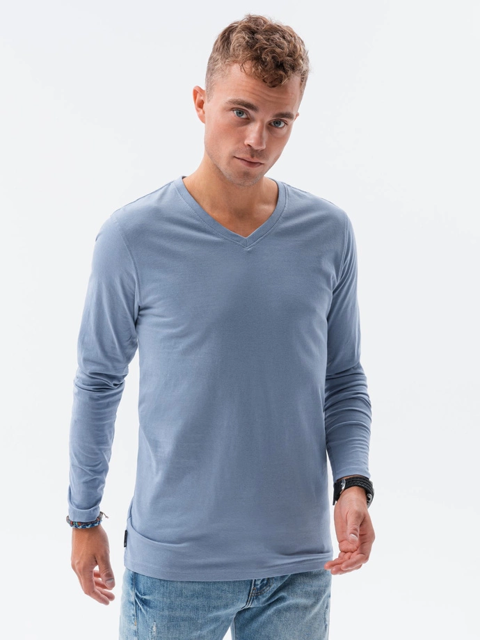 Men's plain longsleeve - light blue L136