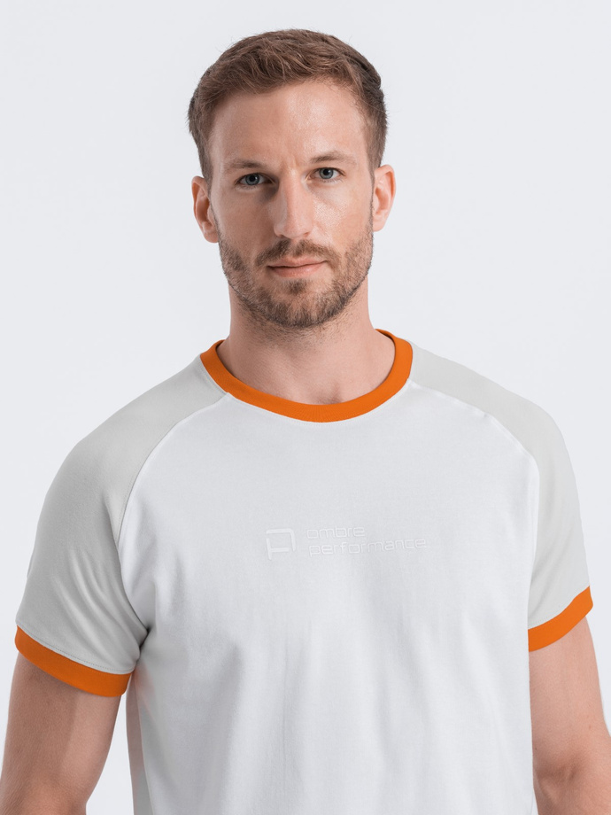 Vyriški medvilniniai marškinėliai "Reglan" - pilka ir balta V2 S1623