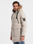 Jachetă parka de iarnă pentru bărbați - bej V5 OM-JALJ-0132