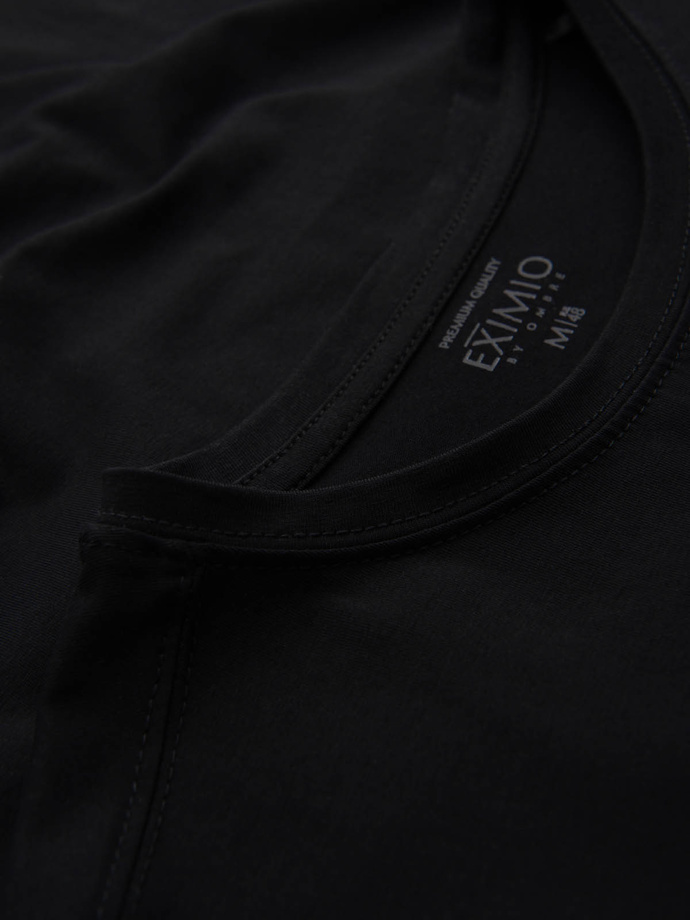 Pánské tričko SLIM FIT s elastanem a potiskem - černé V1 OM-TSBC-0222