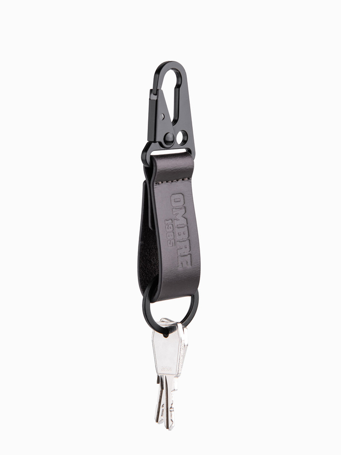 Men's key ring with snap hook - black V1 OU-ACKC-0100