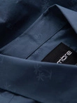 Klasikiniai vyriški medvilniniai SLIM FIT marškiniai su palmėmis - tamsiai mėlyni V5 OM-SHCS-0156
