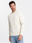 BASIC men's non-stretch cotton sweatshirt - cream V5 OM-SSBN-0159