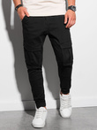 Men's JOGGERY pants with cargo pockets - black V1 P886