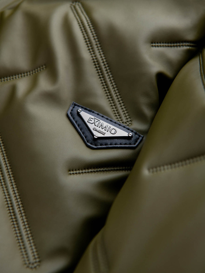 Men's embossed bomber jacket - olive V2 OM-JALP-0196