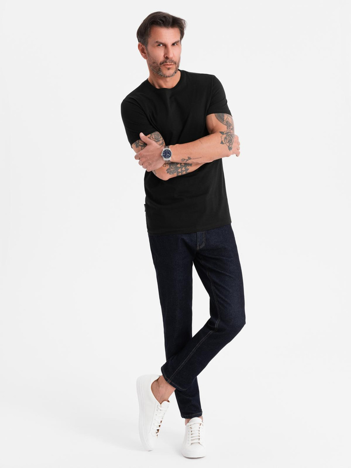 Classic BASIC men's cotton T-shirt - black V1 OM-TSBS-0236
