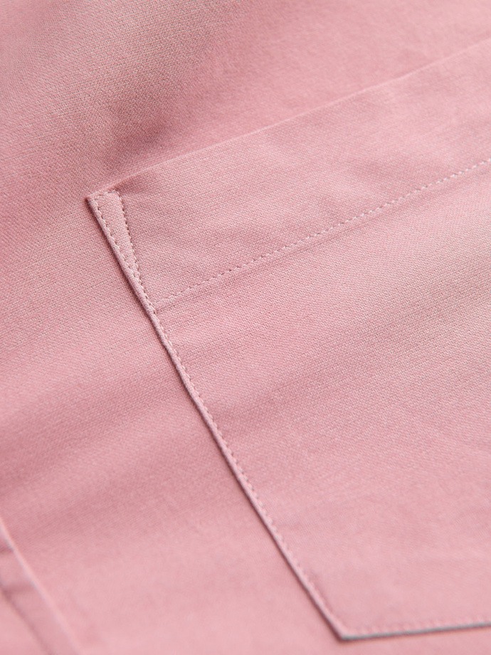 Men's REGULAR FIT cotton shirt with pocket - pink V3 K700