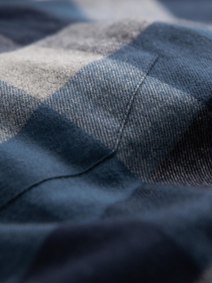 Vyriški languoti flaneliniai marškiniai - mėlyni V4 OM-SHCS-0150