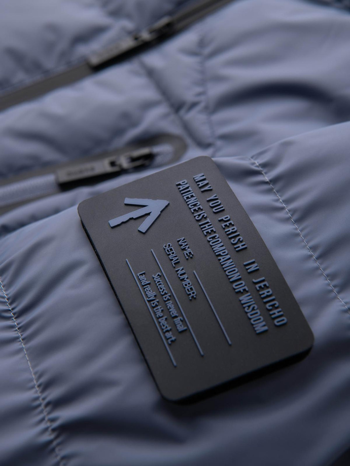 Pánská zateplená prošívaná bunda s raglánovými rukávy - faded purple V6 OM-JAHP-0302