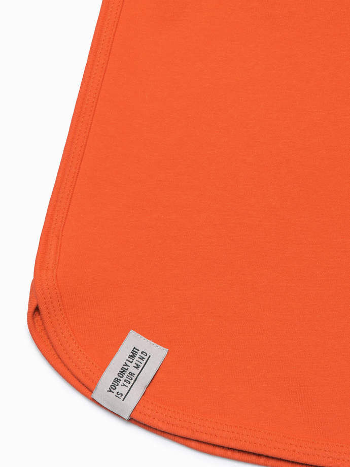 Pánske teplákové šortky s lemovaním - oranžové V5 W360