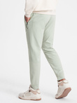 Pantaloni de trening pentru bărbați cu talie elastică și cusături - mentă V3 OM-PASK-0142