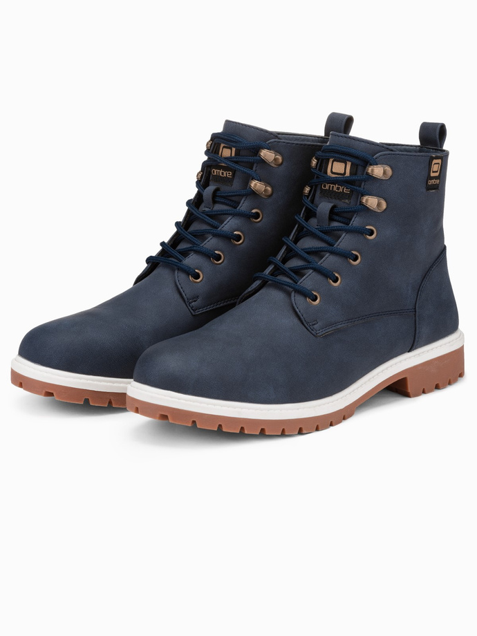 Men's winter trapper boots - navy blue V3 T314