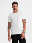 Men's BASIC classic cotton T-shirt - white V4 OM-TSBS-0236