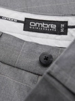 Pantaloni bărbătești cu croială clasică în carouri fine - gri V3 OM-PACP-0187