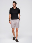 Vyriški SLIM FIT viskozės polo marškinėliai su vertikaliais dryžiais - juodi V1 OM-POSS-0143