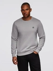Men's classic round neck sweatshirt - grey V4 OM-SSNZ-0243