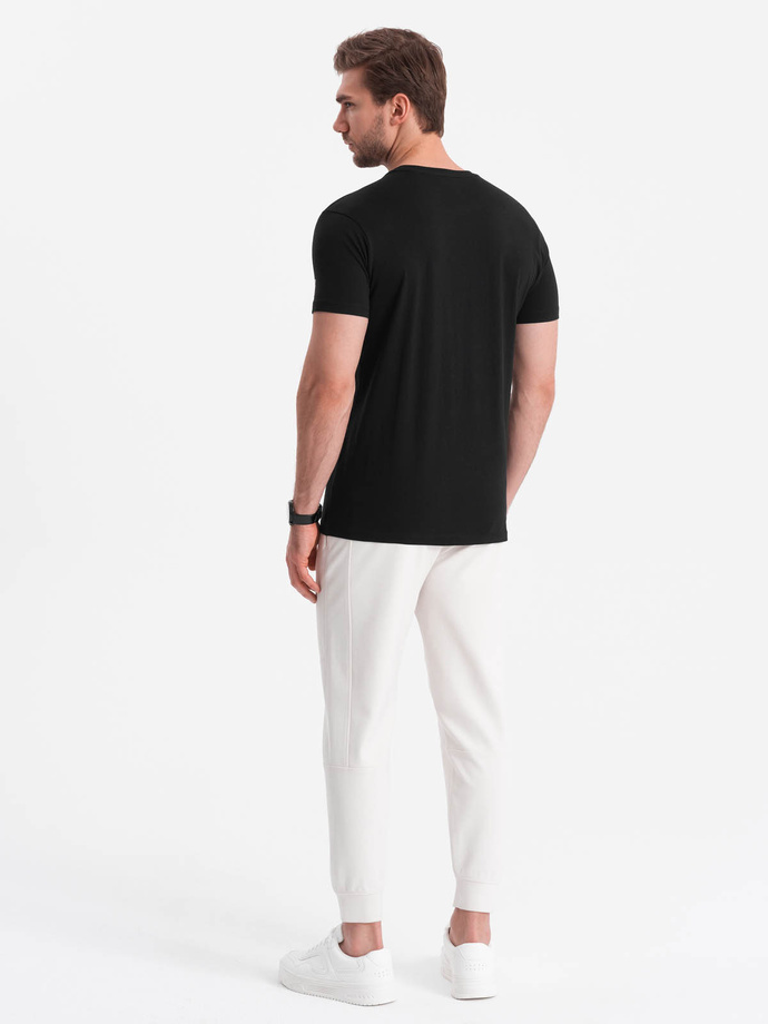 Men's cotton t-shirt with logo - black V2 OM-TSPT-0139
