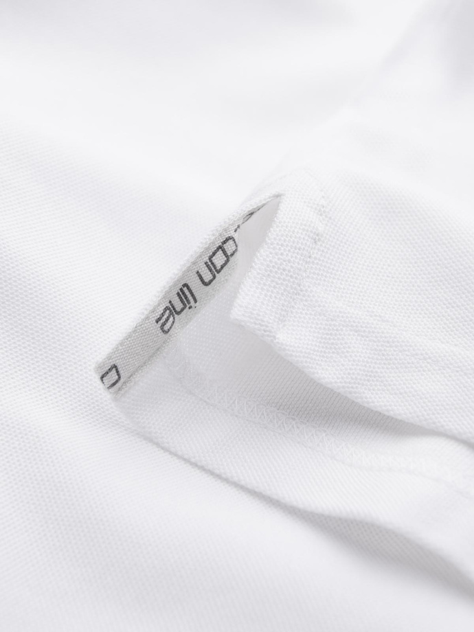 Pánská jednobarevná pletená polokošile BASIC - bílá V4 OM-POBS-0100