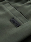 Pánské tepláky s rovnou nohavicí a gumovými detaily - tmavě olivově zelené V4 OM-PASK-0281