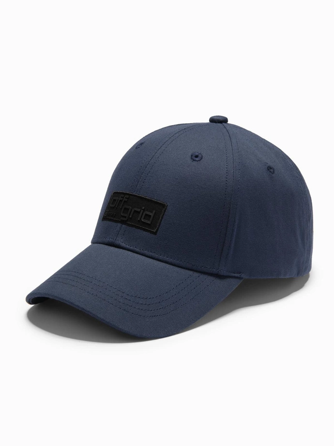 Men's baseball cap with rectangular patch - navy blue V3 OM-ACCS-0104