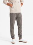 Men's knitted joggers with pleats - graphite V4 OM-PAJO-0202