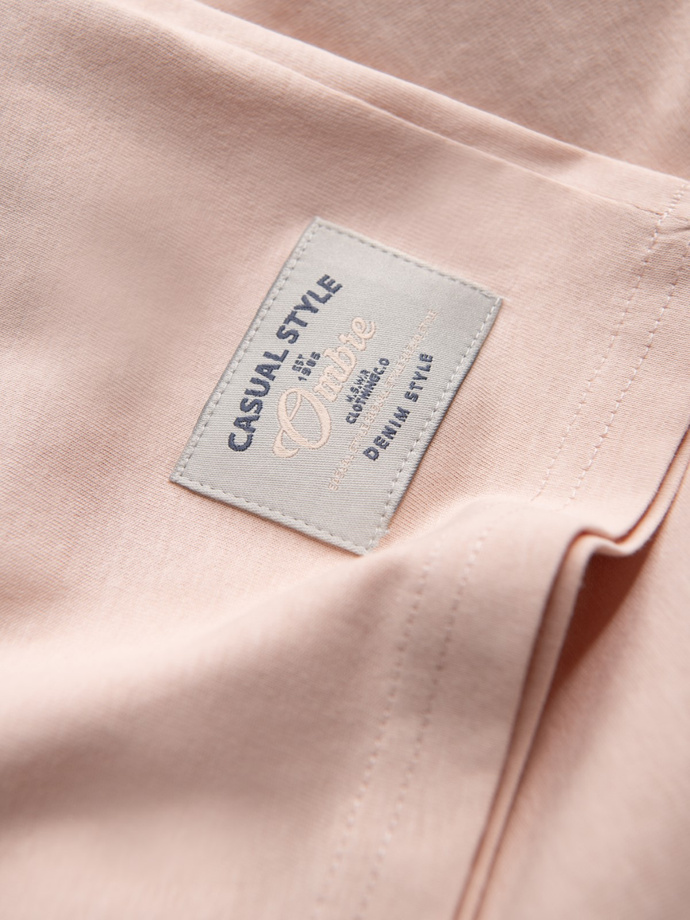 Tricou bărbătesc din bumbac imprimat - roz deschis V3 S1752