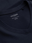 Men's unprinted longsleeve with v-neck - navy blue V5 OM-LSBL-0108