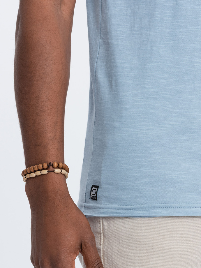 Tricou pentru bărbați cu finisaj brut - albastru V4 OM-TSCT-22SS-004