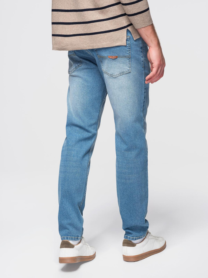 Pánské džínové kalhoty SLIM FIT s odřením - světle modré V1 OM-PADP-0255