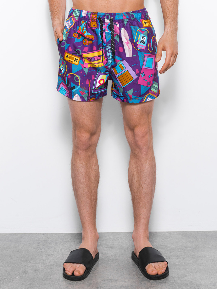 Pantaloni scurti de inot barbati - violet W318