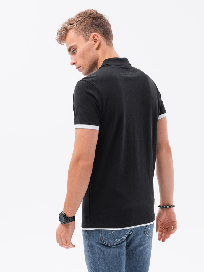 Men's cotton polo shirt - black V8 S1382