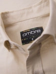 Men's linen shirt with classic collar and pockets REGULAR FIT - cream V3 OM-SHCS-0134