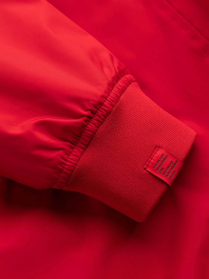 Men's bomber jacket seamed - red V14 OM-JANP-0115