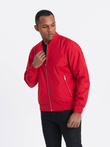 Men's bomber jacket seamed - red V14 OM-JANP-0115