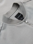 Men's pique knit bomber jacket - gray V4 OM-SSZP-0238