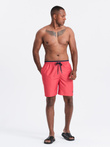 Men's two-tone ribbed swim shorts - coral V4 OM-SRBS-0141